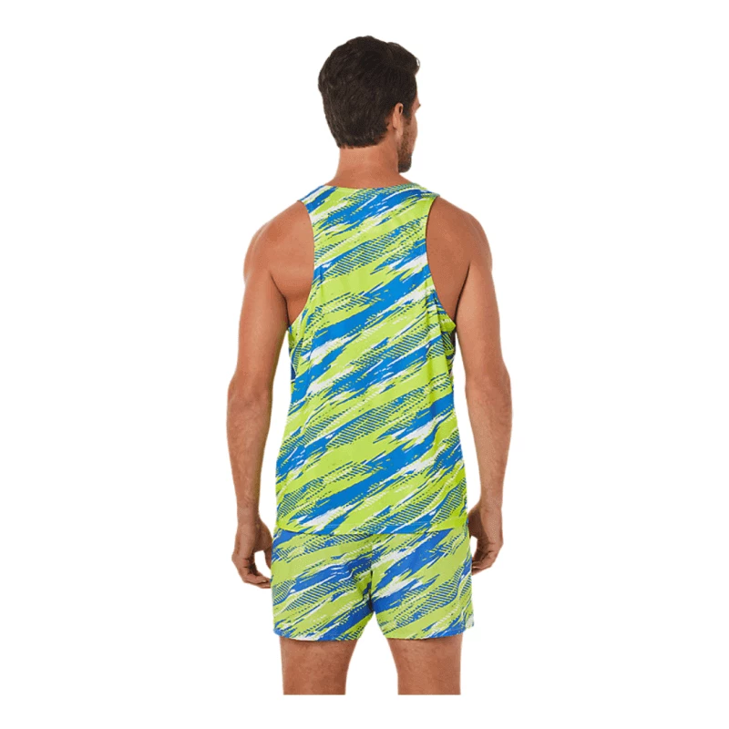 Camiseta Asics Color Injection Singlet Sin Mangas Verde Azul 5 Camiseta Asics Color Injection Singlet Sin Mangas Verde Azul - Imagen 3