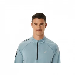 Camiseta Asics Icon 1/2 Zip Manga Larga Gris -365rider Ventas camiseta asics icon 12 zip manga larga gris 3