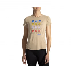 Camiseta Brooks Distance Graphic Manga Corta Marrón Claro -365rider Ventas camiseta brooks distance graphic manga corta marron claro 2