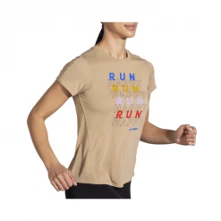 Camiseta Brooks Distance Graphic Manga Corta Marrón Claro -365rider Ventas camiseta brooks distance graphic manga corta marron claro 4