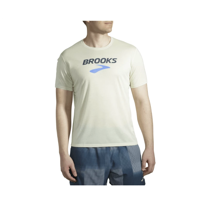 Camiseta Brooks Distance Manga Corta Blanco Roto 4 Camiseta Brooks Distance Manga Corta Blanco Roto - Imagen 2