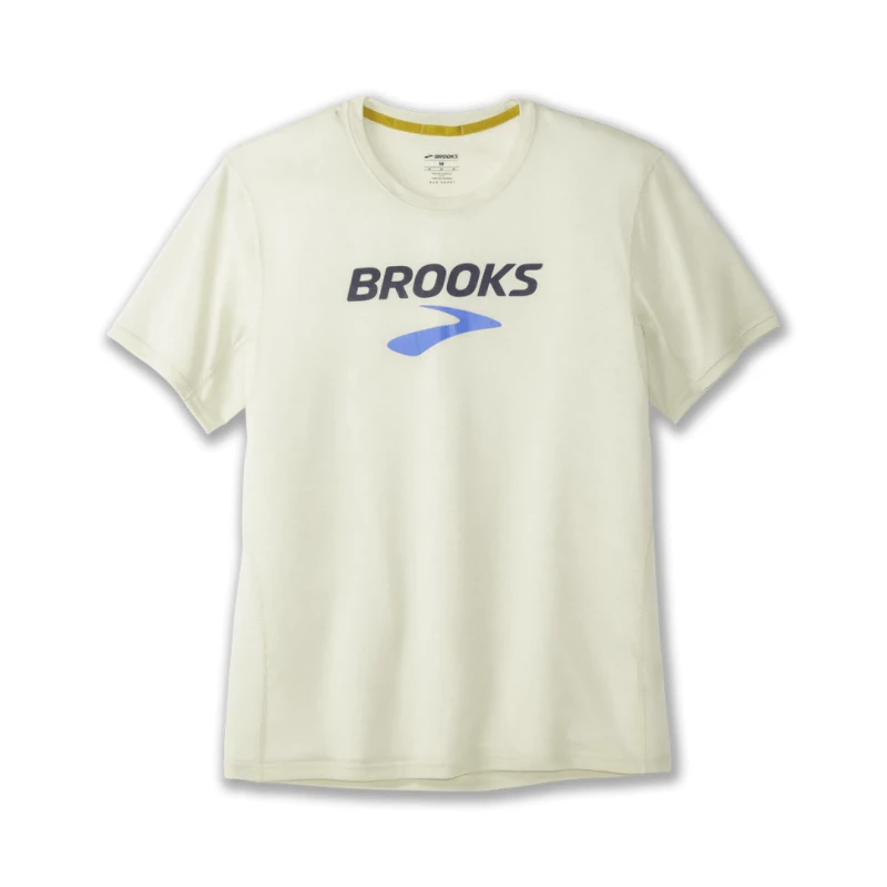 Camiseta Brooks Distance Manga Corta Blanco Roto 3 Camiseta Brooks Distance Manga Corta Blanco Roto