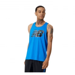 Camiseta New Balance Graphic Accelerate Sin Mangas Azul Negro