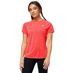 Camiseta New Balance Impact Run Short Sleeve Naranja Mujer
