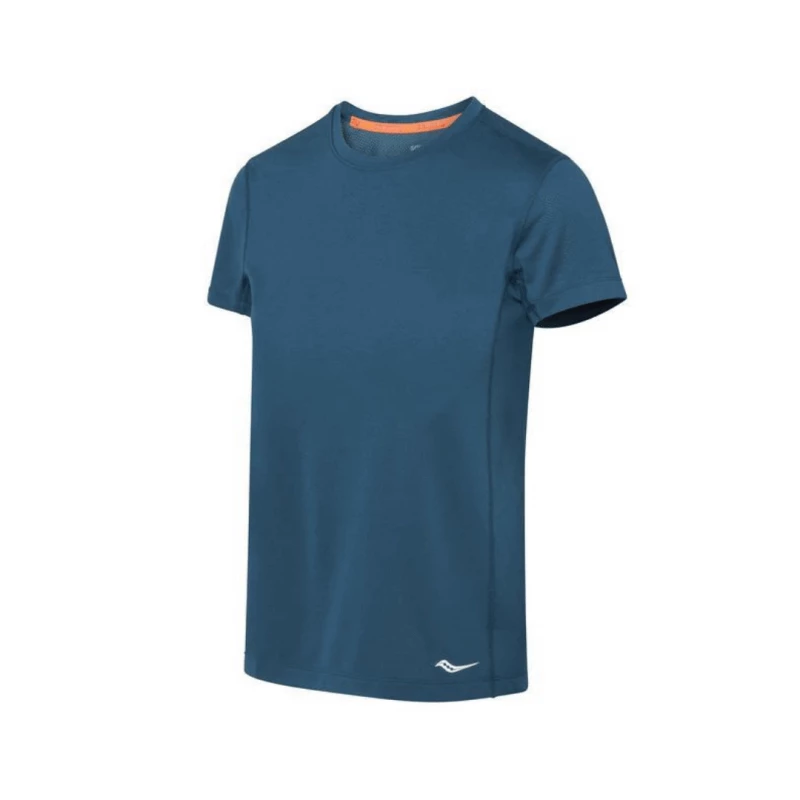 Camiseta Saucony Stopwatch Mangas Cortas Azul Mujer 3 Camiseta Saucony Stopwatch Mangas Cortas Azul Mujer