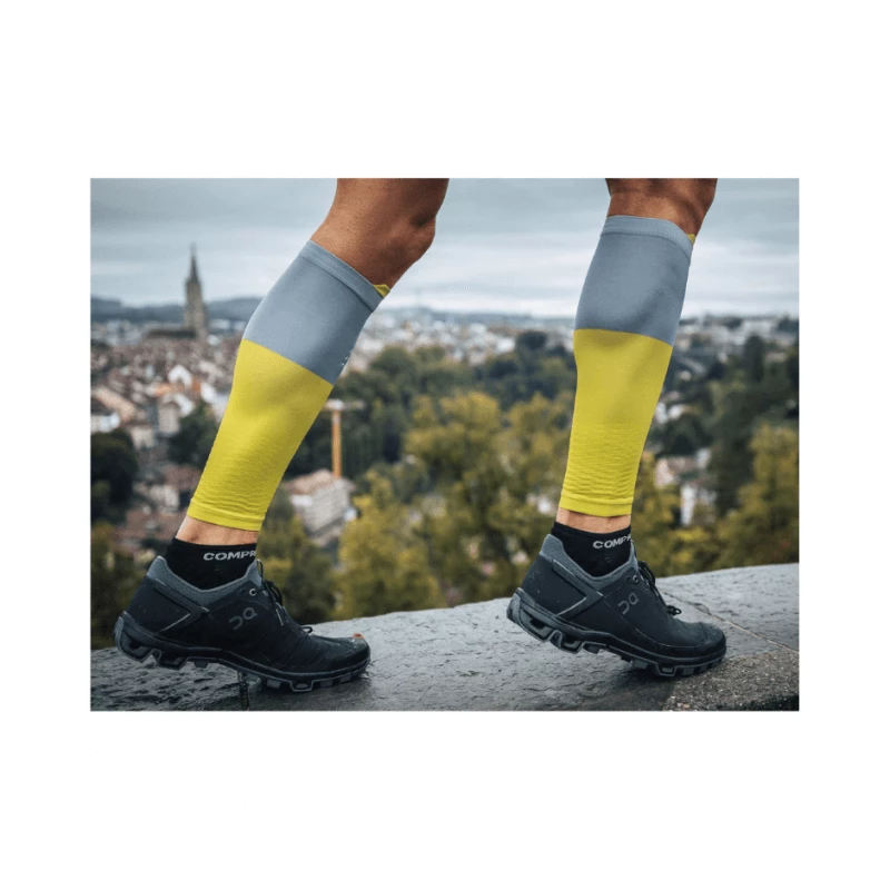 Medias Compresión Compressport R2V2 Gris Verde Lima 6 Medias Compresión Compressport R2V2 Gris Verde Lima - Imagen 4
