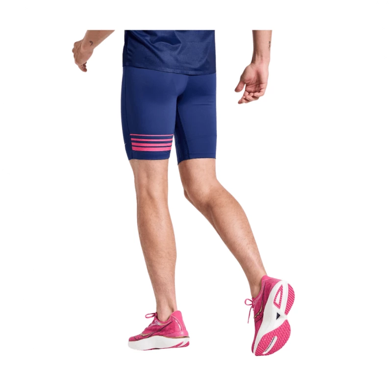 Pantalón Corto Apretado Saucony Elite Azul Rosa 4 Pantalón Corto Apretado Saucony Elite Azul Rosa - Imagen 2